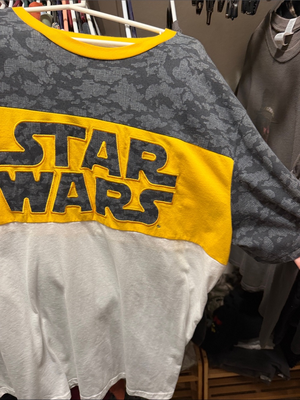 Star Wars Colorblock Tee in Yellow, Gray & White